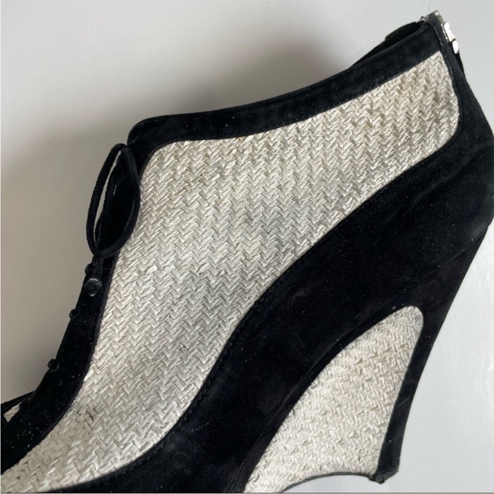 Fendi Black and Silver Wedge Heels - Picture 4 of 7